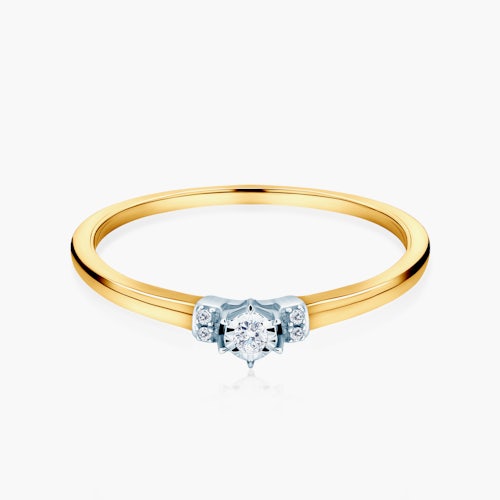 Pierścionek zaręczynowy SAVICKI: dwukolorowe złoto, diament